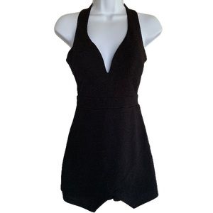 Black Plunging Neckline Dress - Sarah La